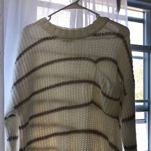 grey and white sweater